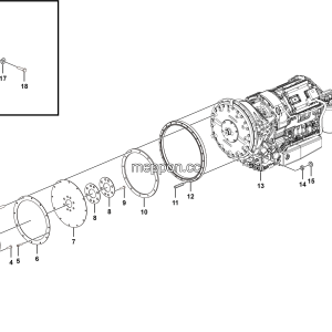 LGMG MT76A Mine Truck - Transmission connect assy - C0500-2705010602